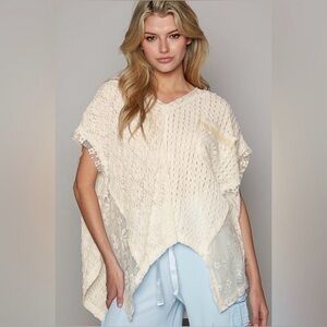POL Cream Lace Knit NWOT